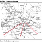Yunnan map, city circles, and border economic zones