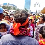 Opposition protesters from Cambodia's National Rescue Party gather in downtown Phnom Penh, December 2013.  Image: Vicky Han
