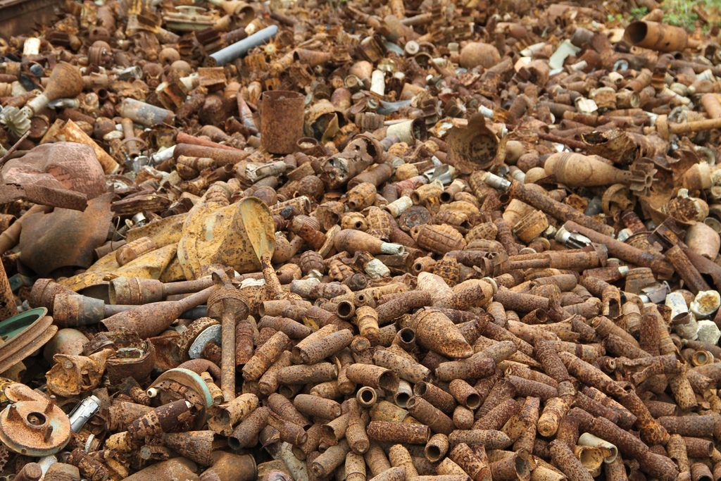 Pile of defused ordnance used for scrap metal in Laos. Photo: MAG